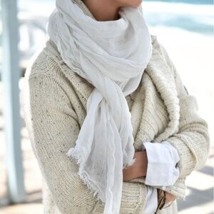 White linen scarf NWOT